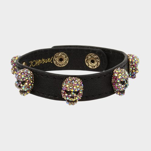 BETSEYS PAVE SKULL BRACELET PINK - JEWELRY - Betsey Johnson