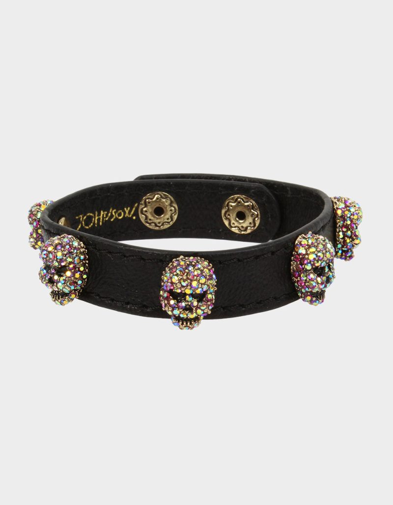 BETSEYS PAVE SKULL BRACELET PINK - JEWELRY - Betsey Johnson