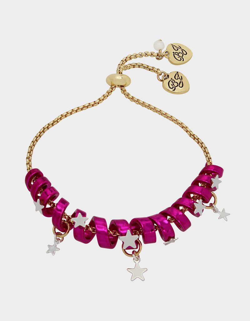 BETSEYS HOLIDAY COIL BRACELET PINK - JEWELRY - Betsey Johnson