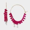 BETSEYS HOLIDAY COIL HOOP EARRINGS PINK - JEWELRY - Betsey Johnson