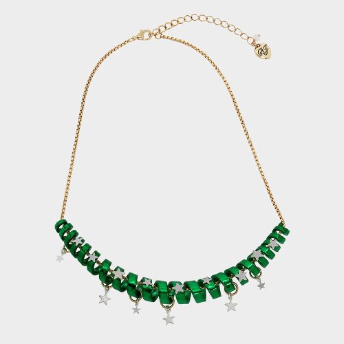 BETSEYS HOLIDAY COIL NECKLACE GREEN - JEWELRY - Betsey Johnson