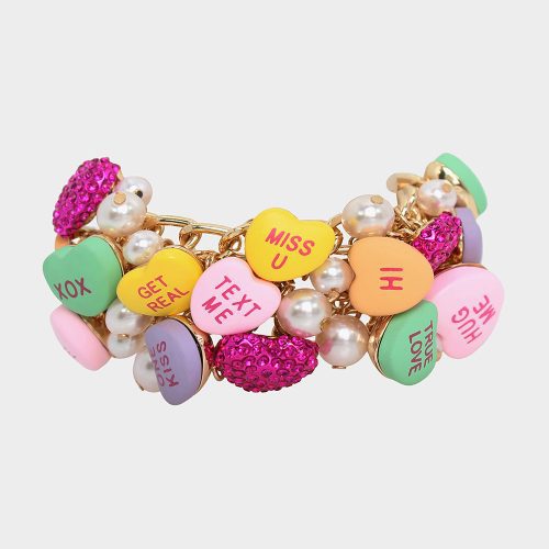 THINK PINK SWEETHEART TOGGLE BRACELET MULTI - JEWELRY - Betsey Johnson