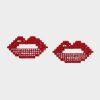 THINK PINK LIP STUDS RED - JEWELRY - Betsey Johnson