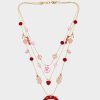 THINK PINK LIP ILLUSION NECKLACE RED - JEWELRY - Betsey Johnson