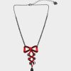 RED BOWS BOW CORSET PENDANT RED - JEWELRY - Betsey Johnson