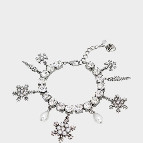 SNOW SPECIAL SNOWFLAKE CHARM BRACELET CRYSTAL - JEWELRY - Betsey Johnson