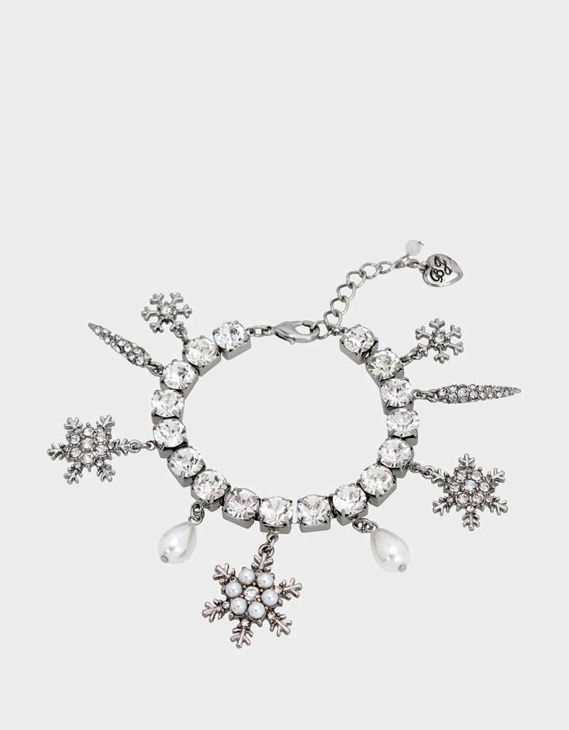 SNOW SPECIAL SNOWFLAKE CHARM BRACELET CRYSTAL - JEWELRY - Betsey Johnson