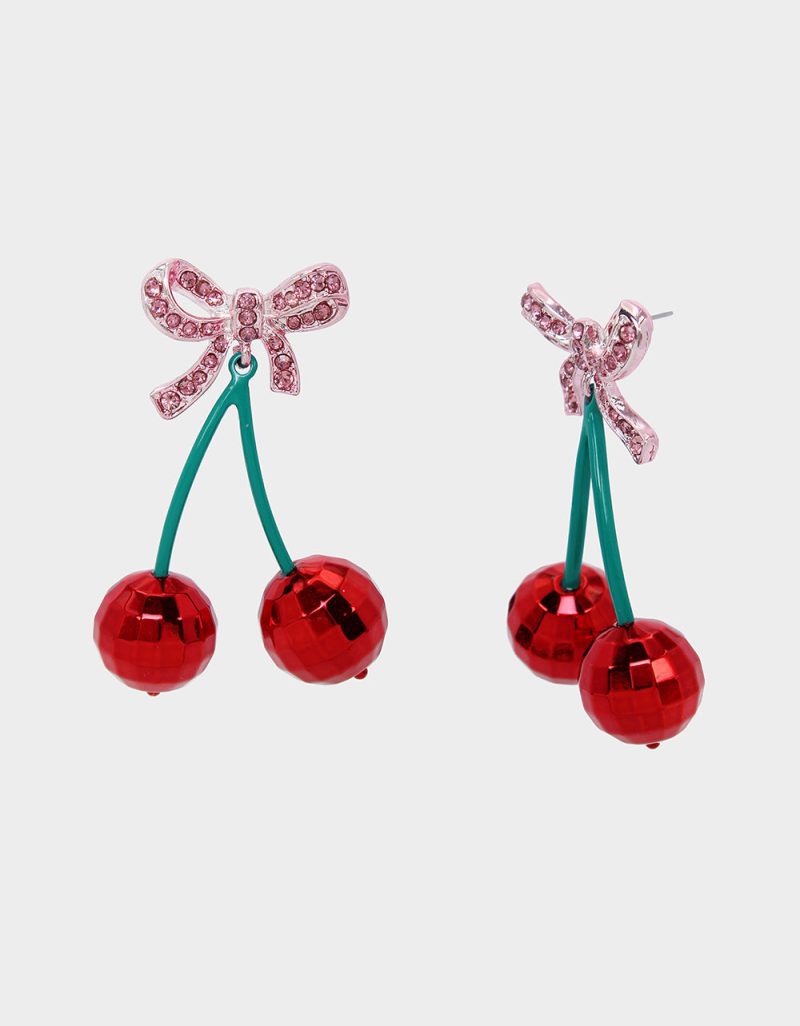 THINK PINK CHERRY DROP EARRINGS MULTI - JEWELRY - Betsey Johnson