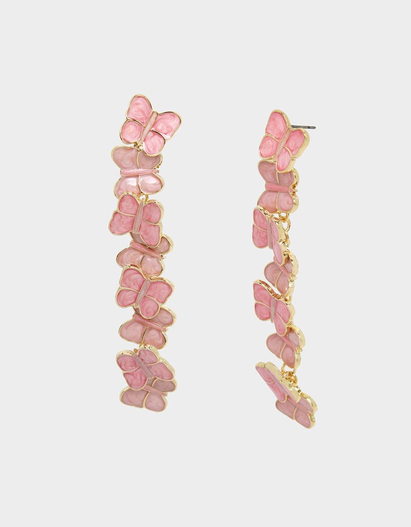 SWEETHEART SWOON BUTTERFLY LINEAR EARRINGS PINK - JEWELRY - Betsey Johnson