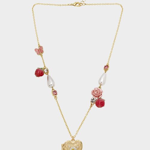 SWEETHEART SWOON HEART PENDANT PINK - JEWELRY - Betsey Johnson