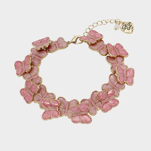 SWEETHEART SWOON BUTTERFLY FLEX BRACELET PINK - JEWELRY - Betsey Johnson