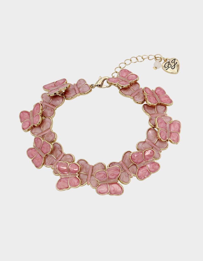 SWEETHEART SWOON BUTTERFLY FLEX BRACELET PINK - JEWELRY - Betsey Johnson