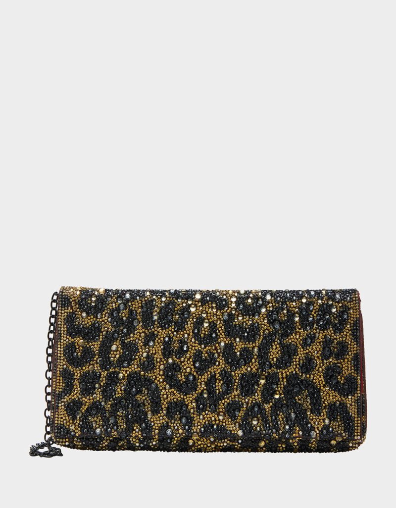 SOFT RHINESTONE CLUTCH LEOPARD - HANDBAGS - Betsey Johnson