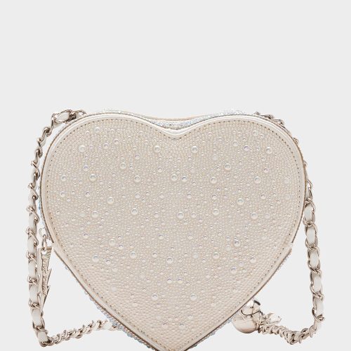 PEARL HEART SPARKLER CROSSBODY SILVER - HANDBAGS - Betsey Johnson