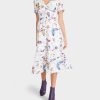 BUTTERFLY DANCE MIDI DRESS WHITE - APPAREL - Betsey Johnson