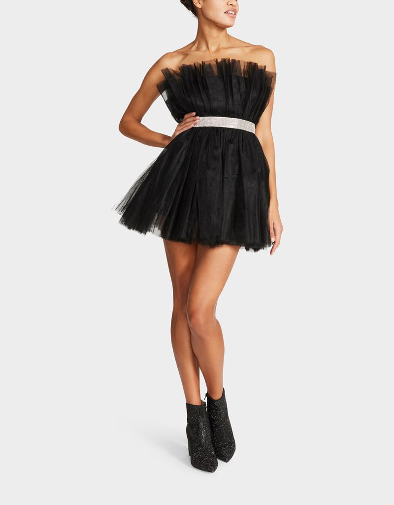 BETSEYS BLING TULLE DRESS BLACK - APPAREL - Betsey Johnson