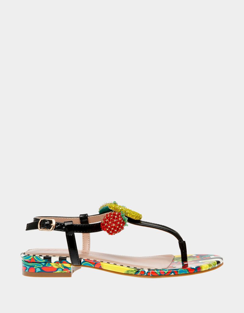 BETSEY JOHNSON SHOES ANISTON BLACK MULTI SIDE