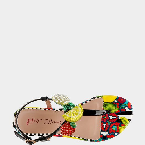 BETSEY JOHNSON SHOES ANISTON BLACK MULTI TOP