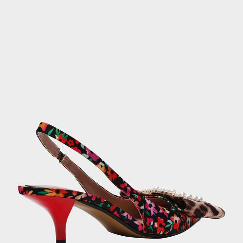 BETSEY JOHNSON SHOES BIRDY BLACK DITSY FLORA BDL ALT1