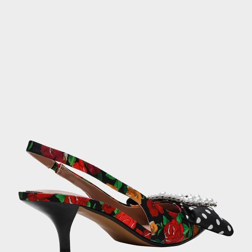 BETSEY JOHNSON SHOES BIRDY BLACK ROSE MULTI ALT1