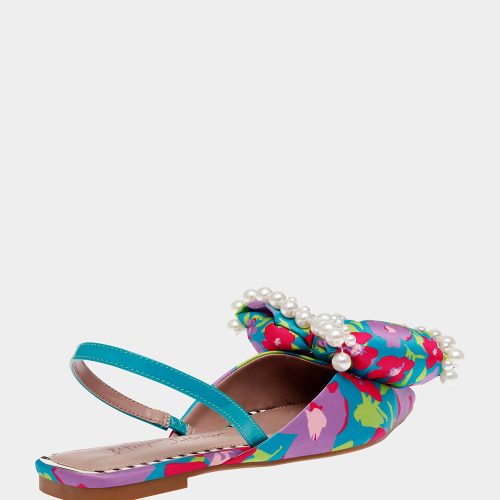 BETSEY JOHNSON SHOES CAMILO TEAL FLOWER ALT1