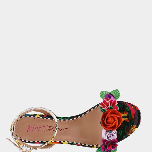 BETSEY JOHNSON SHOES DARCEE BLACK MULTI TOP