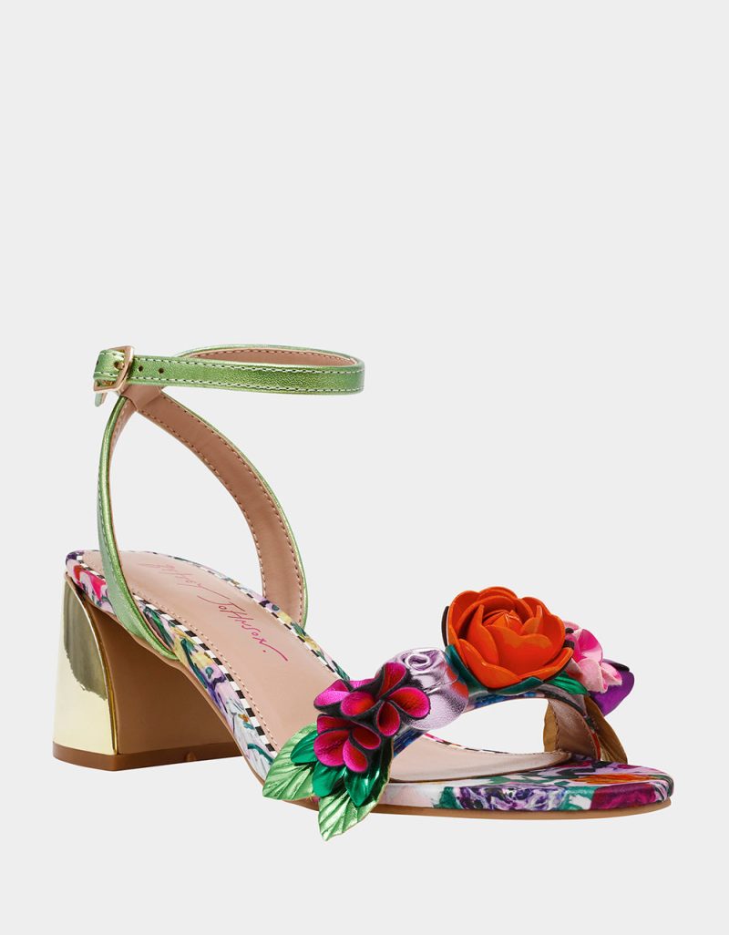 BETSEY JOHNSON SHOES DARCEE PALE PINK FLORAL