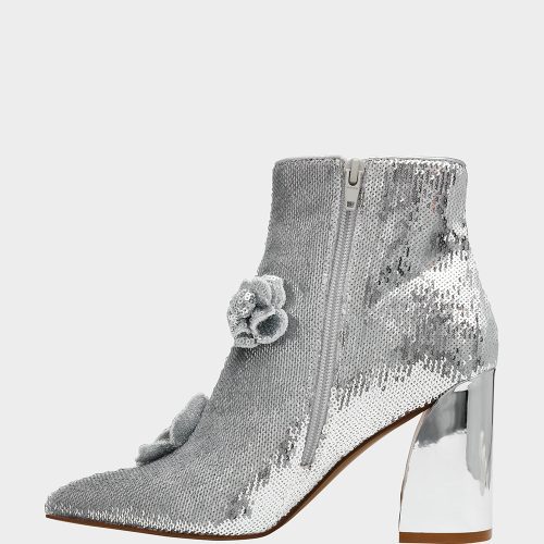 BETSEY JOHNSON SHOES FINLEE SILVER SEQUIN INSIDE