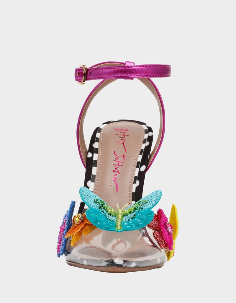 BETSEY JOHNSON SHOES KAMILLA BLACK MULTI FRONT