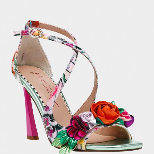 BETSEY JOHNSON SHOES MIKAH PALE PINK FLORAL