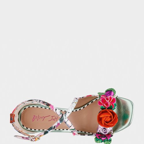 BETSEY JOHNSON SHOES MIKAH PALE PINK FLORAL TOP