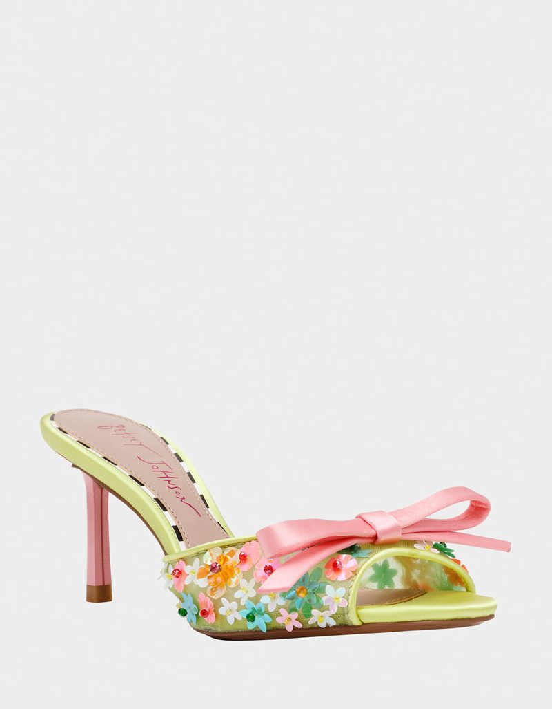 BETSEY JOHNSON SHOES NADDIA LIME MULTI