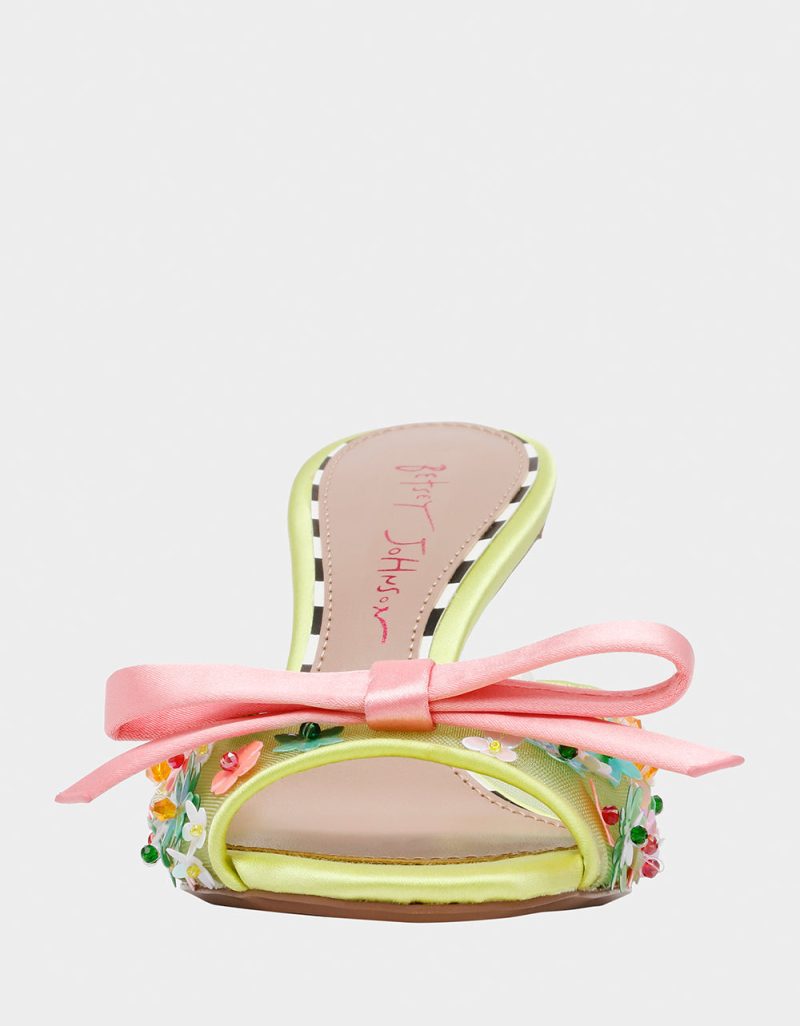 BETSEY JOHNSON SHOES NADDIA LIME MULTI FRONT