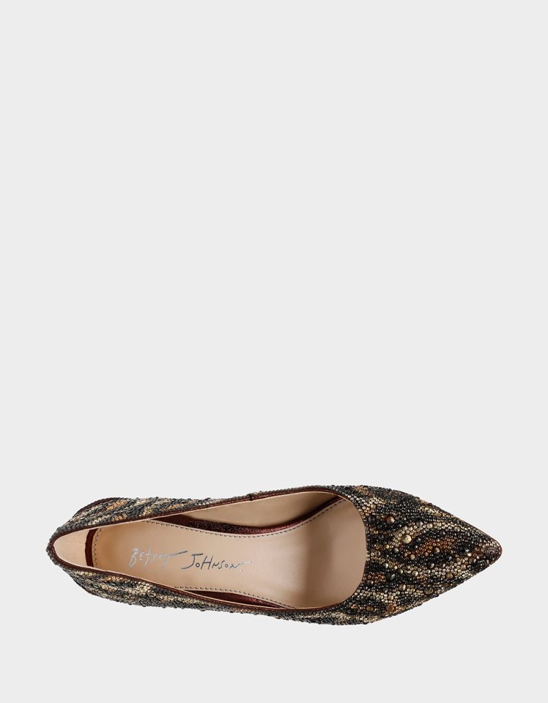 BETSEY JOHNSON SHOES NEW PUMP BRONZE TOP