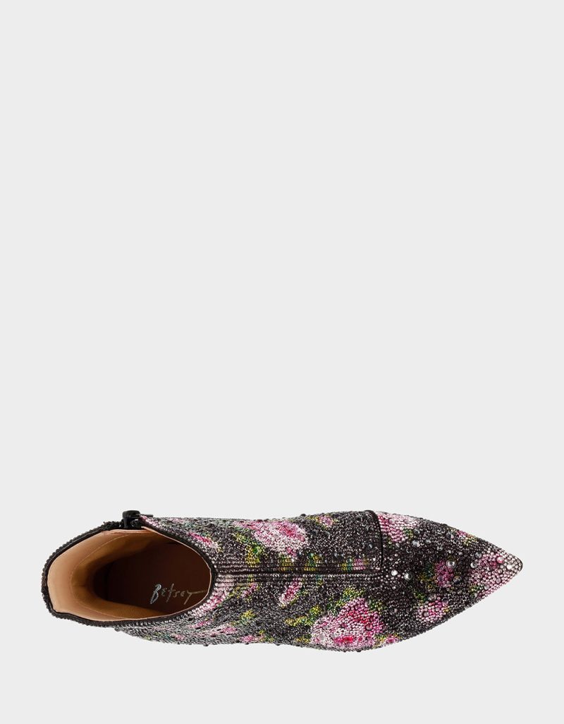 BETSEY JOHNSON SHOES SB CADY BLACK FLORAL TOP