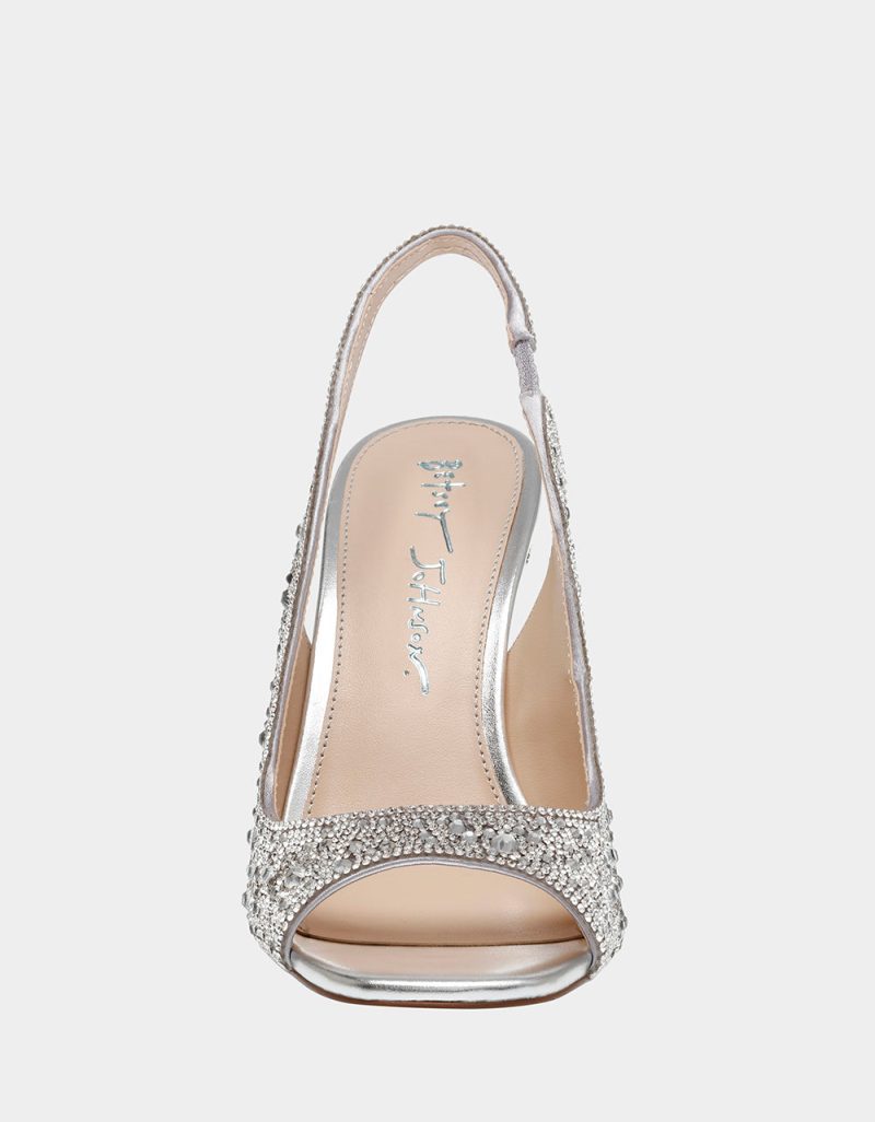 BETSEY JOHNSON SHOES SB MINA SILVER FRONT