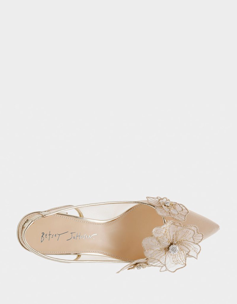 BETSEY JOHNSON SHOES SB PETRA GOLD TOP