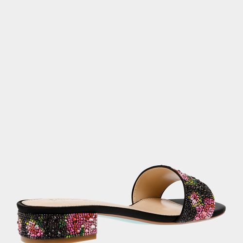 BETSEY JOHNSON SHOES SB SUNNY BLACK PINK FLORAL ALT1