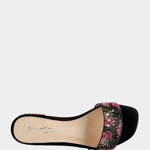 BETSEY JOHNSON SHOES SB SUNNY BLACK PINK FLORAL TOP