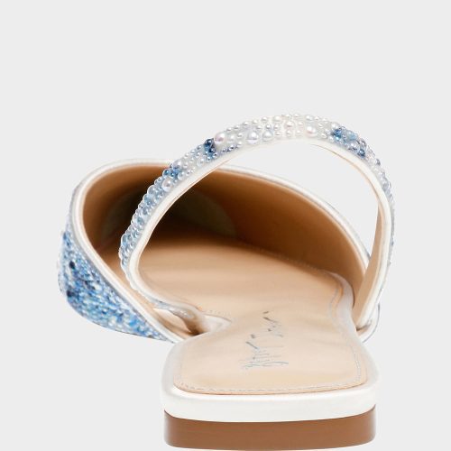 BETSEY JOHNSON SHOES SB VANCE BLUE WHITE FLORAL BACK