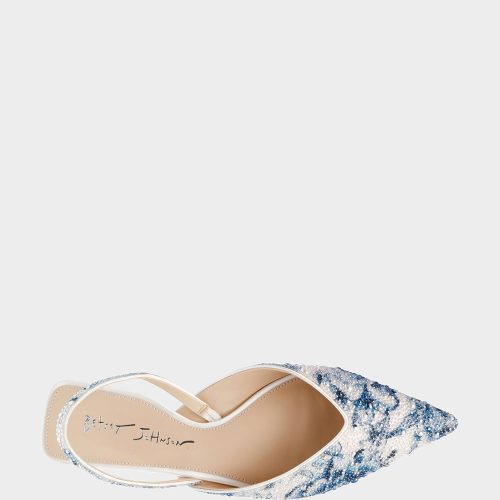 BETSEY JOHNSON SHOES SB VANCE BLUE WHITE FLORAL TOP