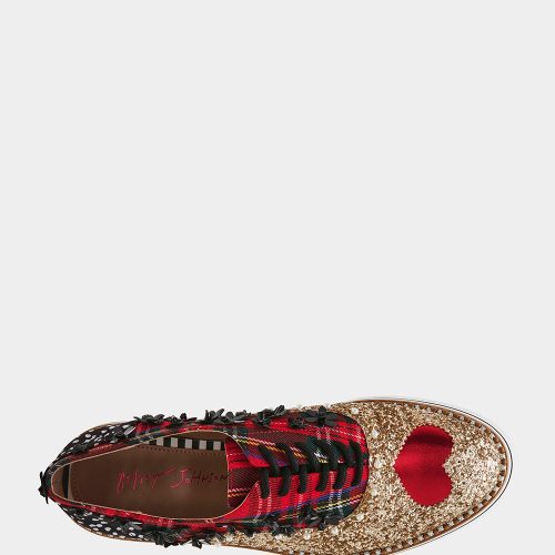 BETSEY JOHNSON SHOES SKYYLA RED PLAID MULTI TOP