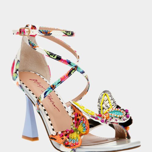 BETSEY JOHNSON SHOES TRUDIE WHITE BUTTERFLY