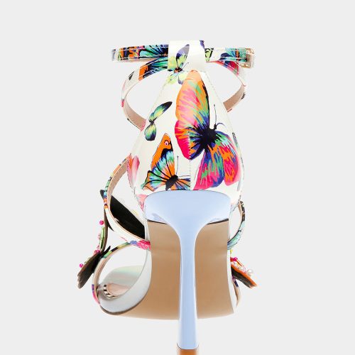 BETSEY JOHNSON SHOES TRUDIE WHITE BUTTERFLY BACK