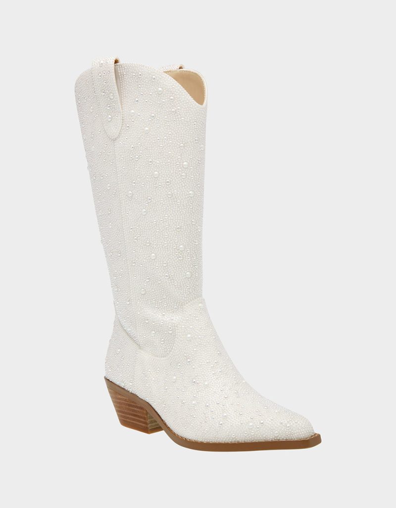 BETSEYJOHNSON BOOTS SB DALAS IVORY