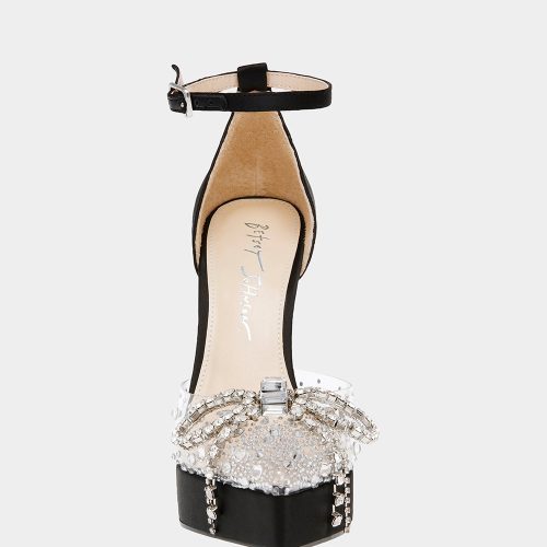 BETSEYJOHNSON SANDALS SB CHERBLACKSATIN FRONT