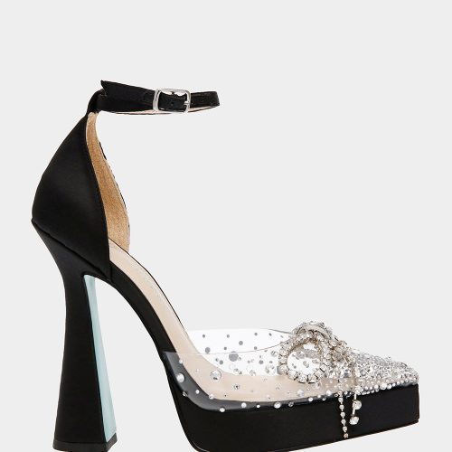 CHER BLACK SATIN - SHOES - Betsey Johnson