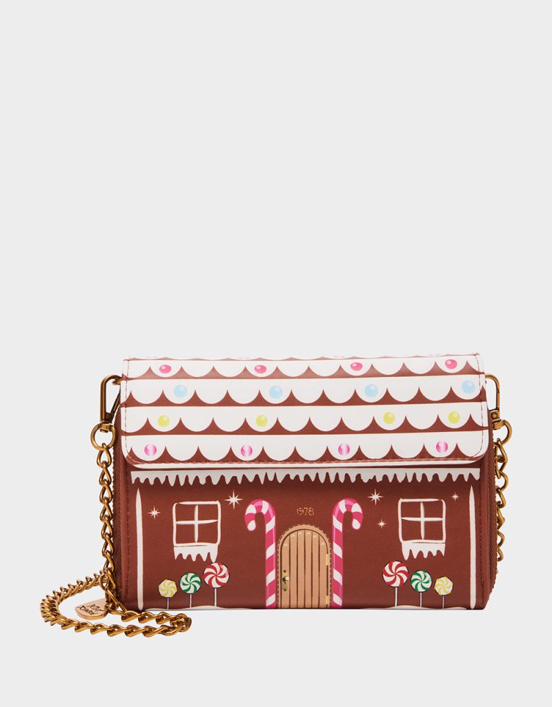 KITSCH GINGERBREAD WALLET ON STRING BROWN - HANDBAGS - Betsey Johnson