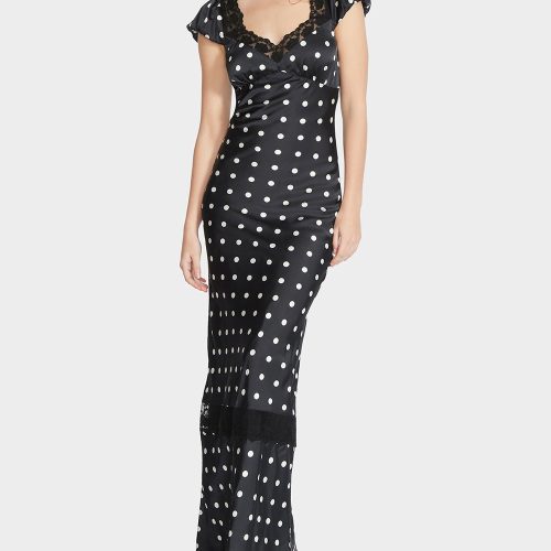 LAURA MAXI DRESS BLACK WHITE - APPAREL - Betsey Johnson